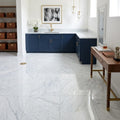 Carrara White Marble Tile 12x12 Polished — Basement floor