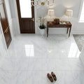 Carrara White Marble Tile 12x12 Polished — Foyer floor