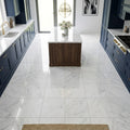 Carrara White Marble Tile 12x12 Polished — Kitchen floor
