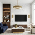 Carrara White Marble Tile 12x24 Honed — Living Room feature wall