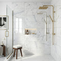 Carrara White Marble Tile 12x24 Polished — Bathroom shower wall