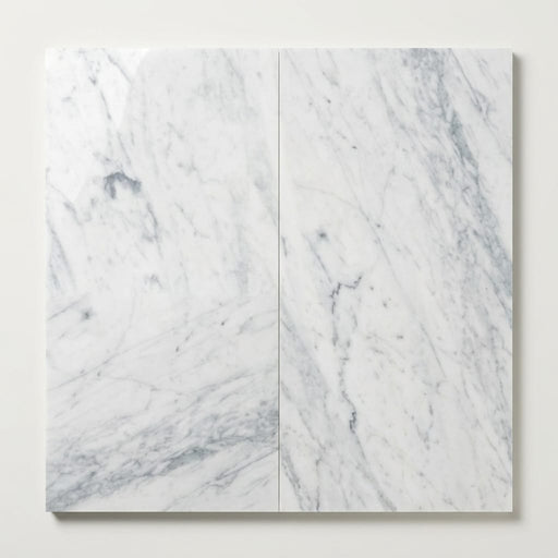 Carrara White Marble Tile 12x24 Polished close-up