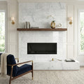Carrara White Marble Tile 12x24 Polished — Living Room fireplace surround