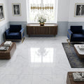 Carrara White Marble Tile 18x18 Polished — Family Room floor