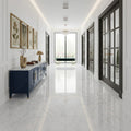 Carrara White Marble Tile 18x18 Polished — Hallway floor