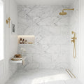 Carrara White Marble Tile 18x36 Honed — Bathroom shower wall