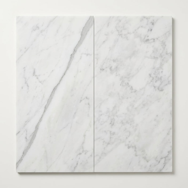 Carrara White Marble Tile 18x36 Honed close-up