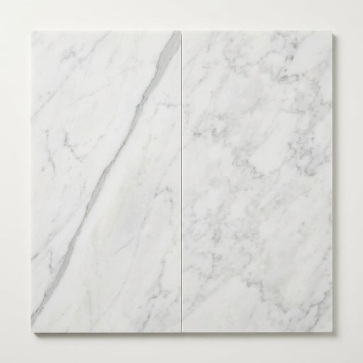 Carrara White Marble Tile 18x36 Honed close-up