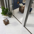 Carrara White Marble Tile 18x36 Honed — Living Room floor