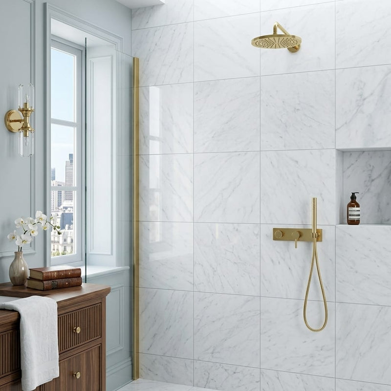 Carrara White Marble Tile 24x24 Polished — Bathroom shower wall