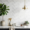 Carrara White Marble Tile 6x12 Honed — Kitchen backsplash edge