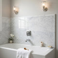 Carrara White Marble Tile 6x12 Polished — Bathroom tub surround edge