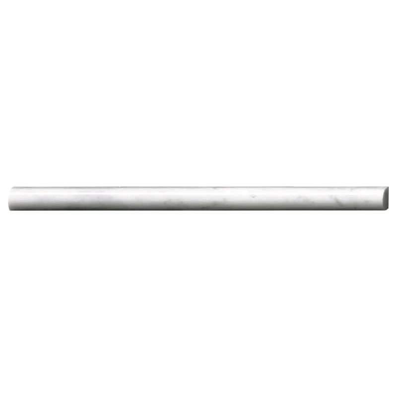 Carrara White Pencil Molding 3/4x3/4 Polished Marble Trim