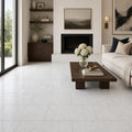 Carrara White (Venetino) 12x24 Honed Veined Marble Tile — Living Room floor