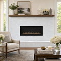 Carrara White (Venetino) 12x24 Polished Veined Marble Tile — Living Room fireplace surround