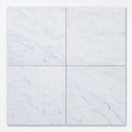 Carrara White (Venetino) 18x18 Natural Veined Marble Tile close-up