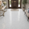 Carrara White (Venetino) 18x18 Natural Veined Marble Tile — Foyer floor