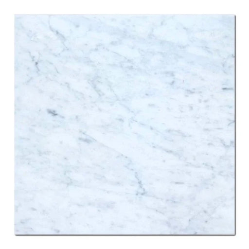 Carrara White 12x12 Honed Veined Marble Tile