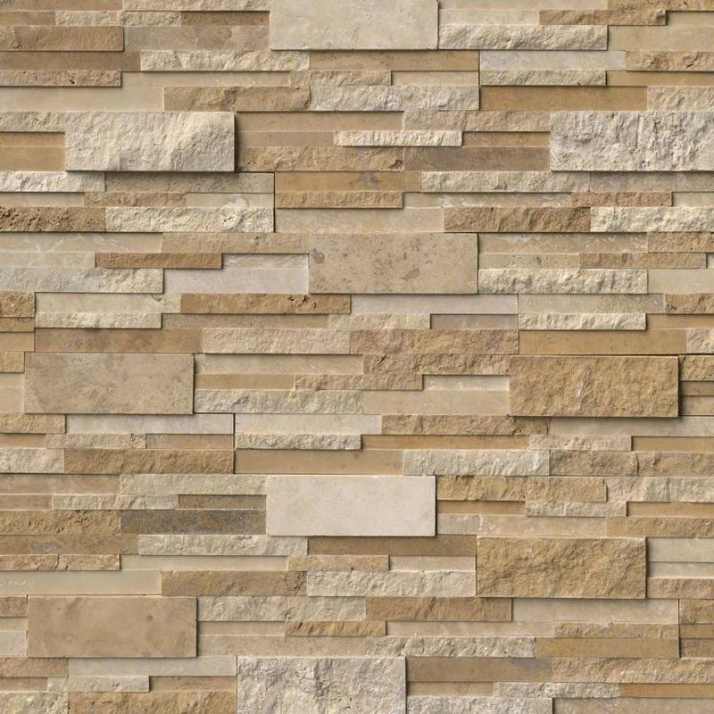 Rockmount Casa Blend 3D Multi Finish 6x24 Panel Marble Ledger Stone