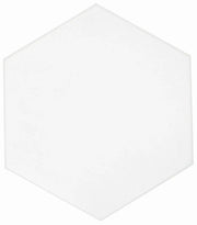 Casablanca Solid White 8x9 Hexagon Stoneware Tile