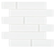 Casale White Shining Multi Size Glass Mosaic
