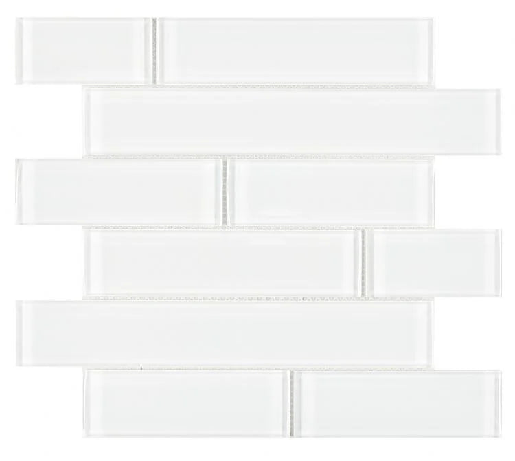 Casale White Shining Multi Size Glass Mosaic