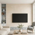 Caspian Bisque 12x24 Honed Mesh Back Limestone Tile — Living Room feature wall