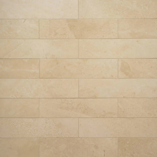 Caspian Bisque 12x3 Honed Mesh Back Marble Mosaic