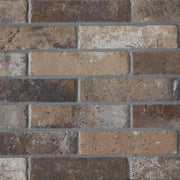 Castle Brick Brown 2-1/2x10 Brick Look Porcelain Tile
