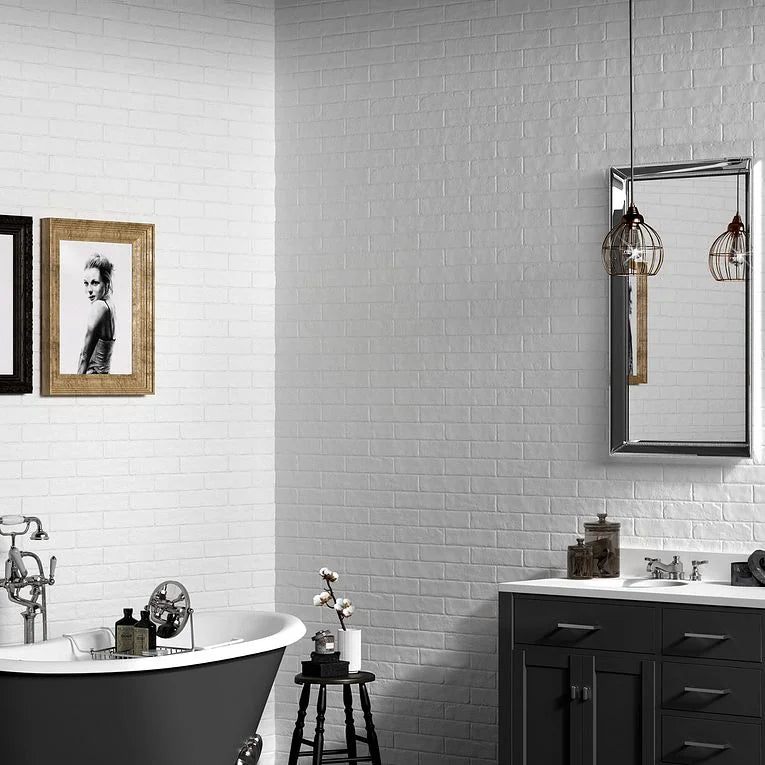 Castle Brick White 2-1/2x10 Brick Look Ceramic / Porcelain Tile