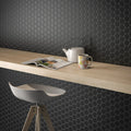 CC Mosaics MG Black 12x12 Hexagon 2x2 Mosaic Tile