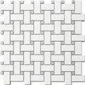 CC Mosaics MG White 12x12 Basket Weave Mosaic Tile