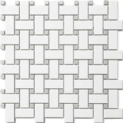 CC Mosaics MG White 12x12 Basket Weave Mosaic Tile