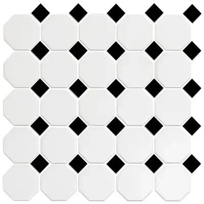 CC Mosaics MG White 12x12 Octagon Mosaic