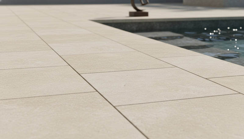Antalya Cream Marble Leather (Sandblasted & Brushed) 24 x 24 x 2 4-SIDED Modern Coping