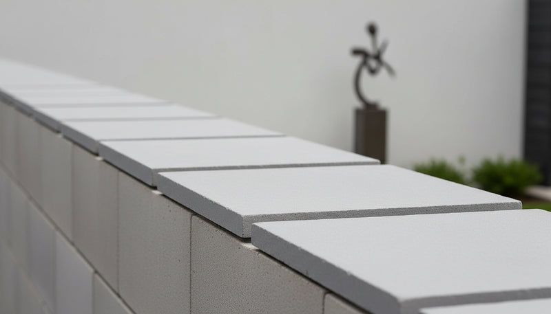 Close-up of Bayside Ocean Slate Natural 21 x 21 x 2 Slate Column Cap Cap, in Bayside Ocean tones.