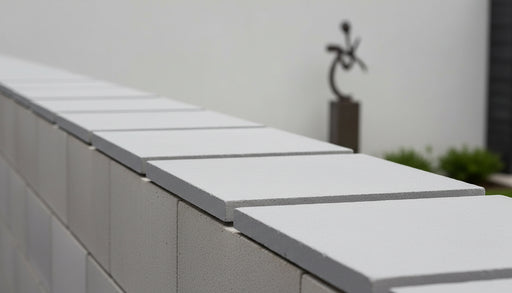 Close-up of Bayside Ocean Slate Natural 21 x 21 x 2 Slate Column Cap Cap, in Bayside Ocean tones.