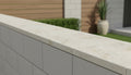 Close-up of Nepal Golden Sand Quartzite Natural 21 x 21 x 2 Quartzite Column Cap Cap, in Nepal Golden Sand tones.