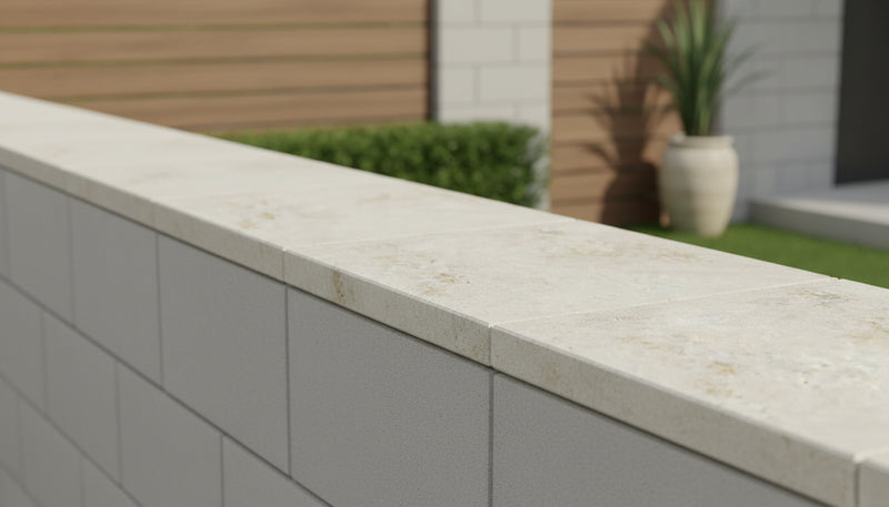 Close-up of Nepal Golden Sand Quartzite Natural 21 x 21 x 2 Quartzite Column Cap Cap, in Nepal Golden Sand tones.