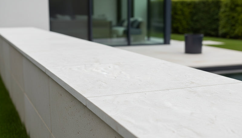 Close-up of Nepal Golden Sand Quartzite Natural 24 x 24 x 2 Quartzite Column Cap Cap, in Nepal Golden Sand tones.