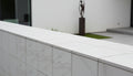 Close-up of California Gold Slate Natural 24 x 24 x 2 Slate Column Cap Cap, in California Gold tones.