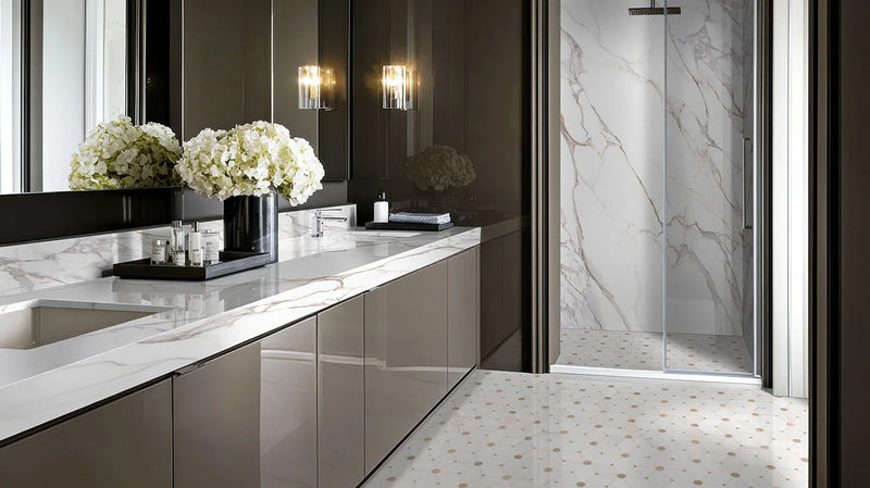 Cecily Pattern Polished 0.38 Inch Marble Mosaic Tile