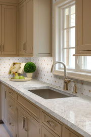 Cecily Pattern Polished 0.38 Inch Marble Mosaic Tile