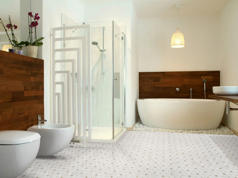 Cecily Pattern Polished 0.38 Inch Marble Mosaic Tile