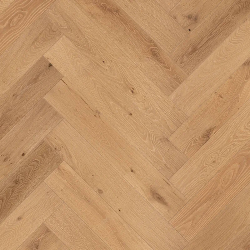 Celeste Herringbone Chambers European oak hardwood flooring with warm honey tones and natural wood grain.