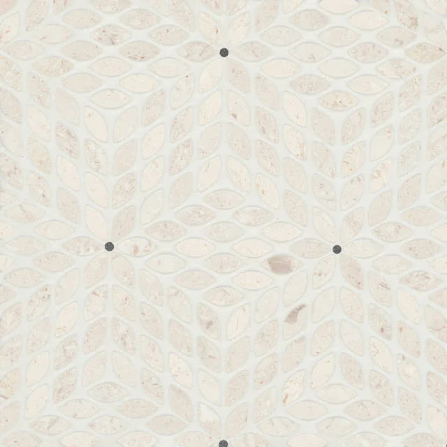 Celeste Myra Beige with Basalt Dot 16.25x14.25 Honed Marble Mosaic