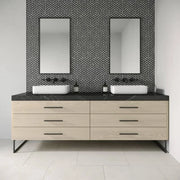 Celeste Nero Marquina & Calacatta Losanna Dot 16.25x14.25 Honed Decorative Marble Mosaic