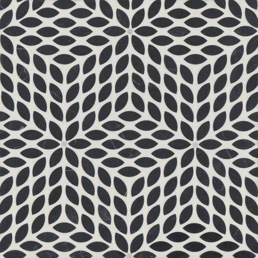 Celeste Nero Marquina & Calacatta Losanna Dot 16.25x14.25 Honed Decorative Marble Mosaic