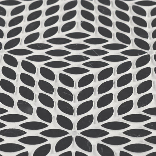 Celeste Nero Marquina & Calacatta Losanna Dot 16.25x14.25 Honed Decorative Marble Mosaic