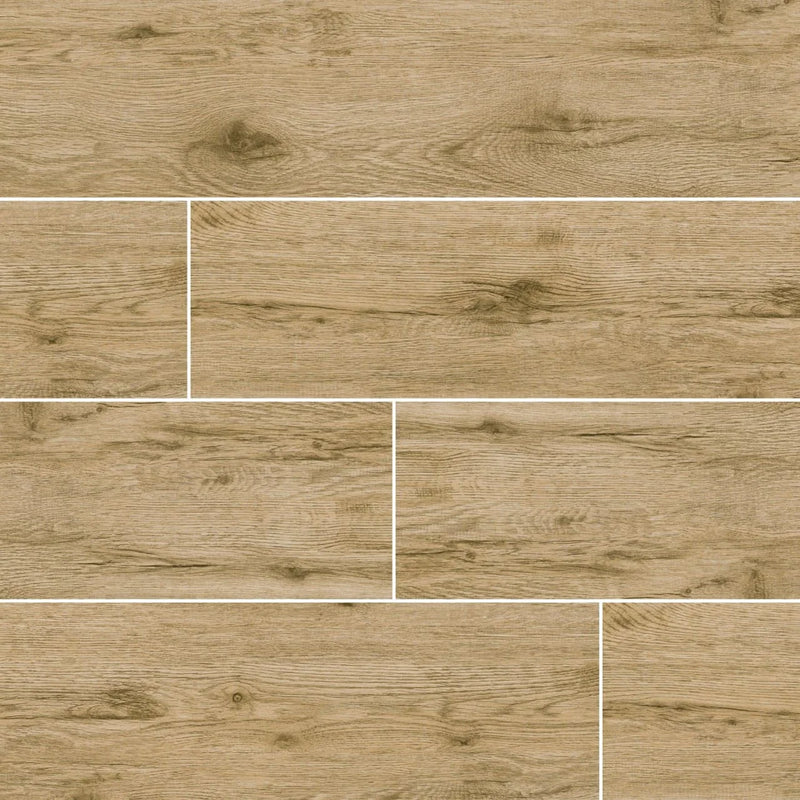 Celeste Taupe 8x40 Plank Matte Ceramic Wood Look Floor Tile